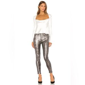 NWT 7 For All Mankind High Waist Ankle Skinny in Python Pewter | Size 25